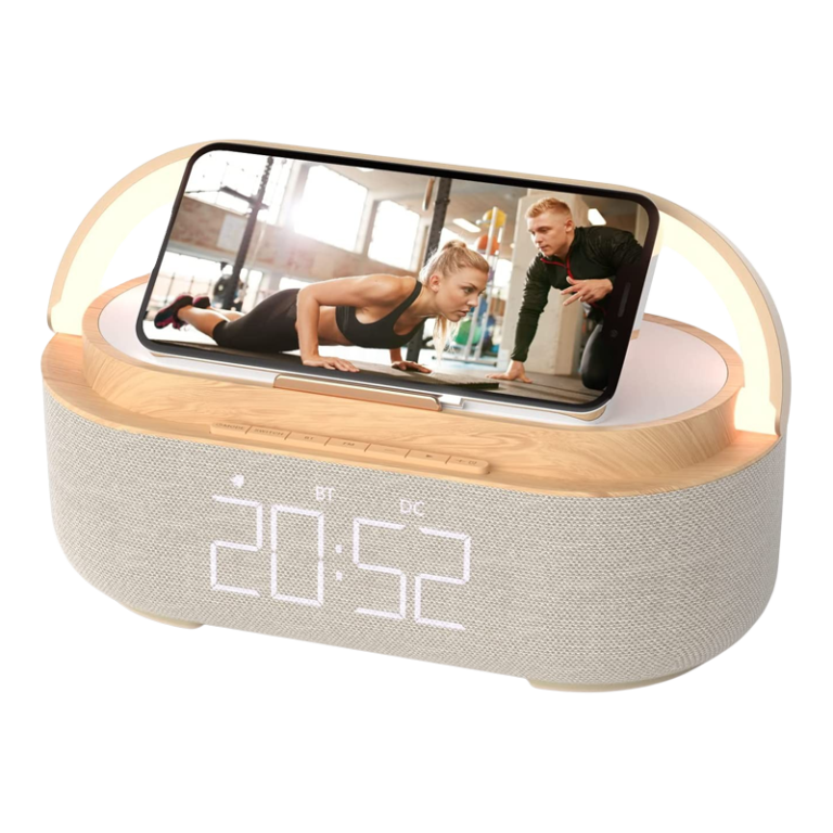 Aurora Plus Radio Lamp with Clock and Wi Fi Charger