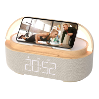 Aurora Plus Radio Lamp with Clock and Wi Fi Charger